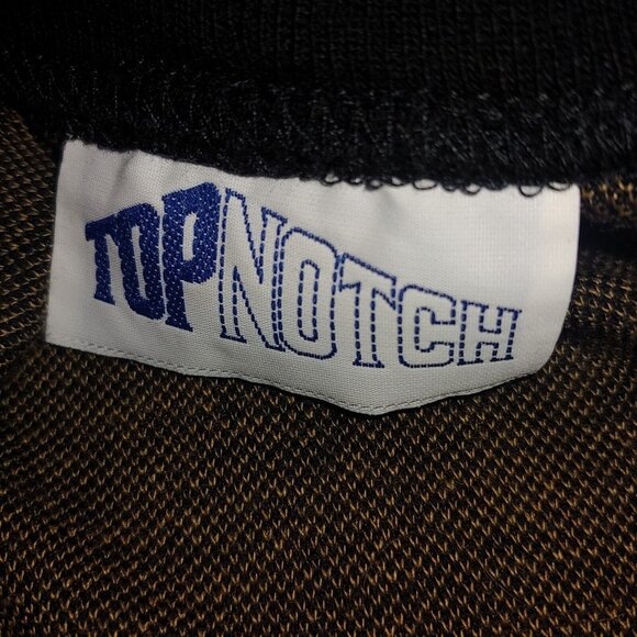 Vintage 80s Top Notch Womens Plus 2X Shirt Knit Geometric Flower Leaf Tan Black - Picture 4 of 10